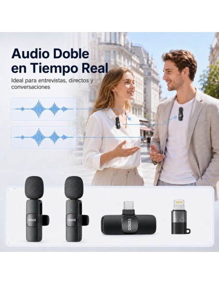 Micrófono Lavalier Inalámbrico YWL16 TEMCO – Doble Micrófono
