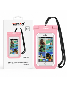 FUNDA IMPERMEABLE 6.7" ROSA WPB01-F TEMCO