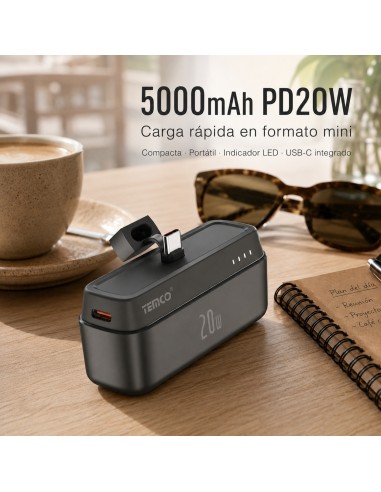 Batería externa 5000mAh 20W TEMCO T160CP portátil