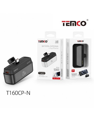 Batería externa 5000mAh 20W TEMCO T160CP portátil