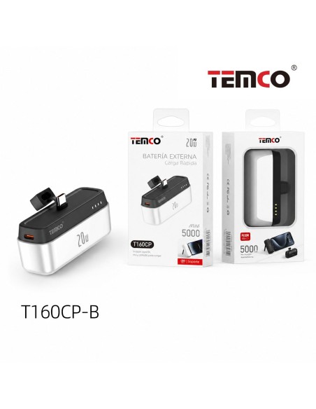 Batería externa 5000mAh 20W TEMCO T160CP portátil