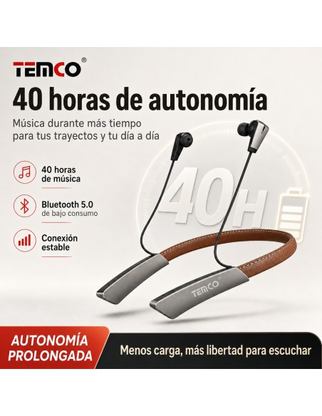 Auriculares Bluetooth TEMCO LS23-M 40h batería
