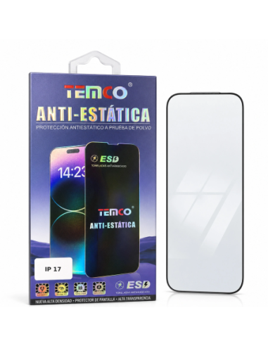 Protector de Pantalla Full Glass Antiestático TEMCO para iPhone 17 - embalaje 1