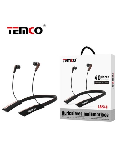 Auriculares Bluetooth TEMCO LS23-G cuero gris 40h