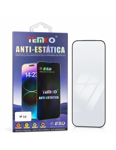 Protector de Pantalla Full Glass Antiestático TEMCO para iPhone 12 - embalaje 1