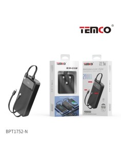 Batería externa 20000mAh TEMCO con pantalla LED y carga rápida 2