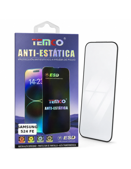 Protector de Pantalla Full Glass TEMCO para Samsung S24 FE - embalaje TEMCO
