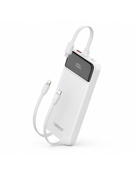 Batería externa 10000mAh TEMCO con pantalla LED y carga rápida 22.5W