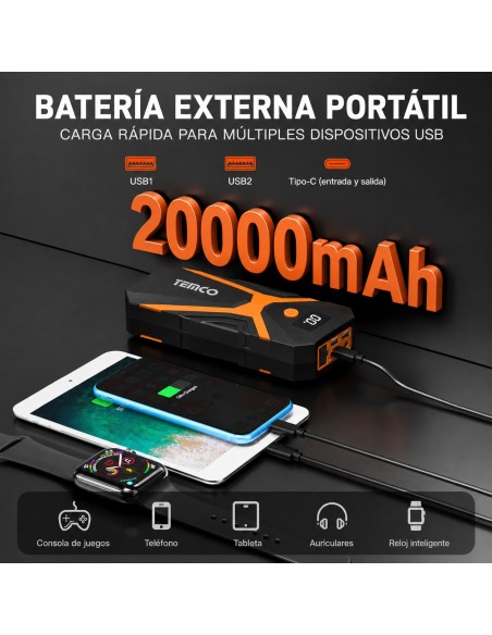 Arrancador 20000mAh TEMCO YWA44 800A