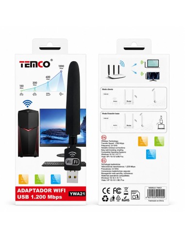 ADAPTADOR WIFI USB 1200MDPS YWA21 TEMCO