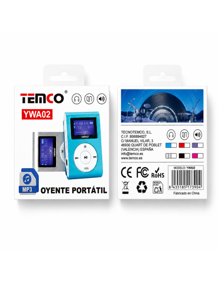 MP4 COM PANTALLA SURTIDOS YWA02 TEMCO