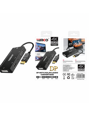 ADAPTOR DP-HDTV VGA DVI AUDIO YWA03 TEMCO