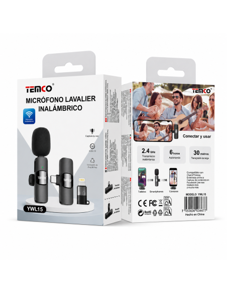 SET 2 MICROFONO LAVAL.INALMB. YWL15 TEMCO