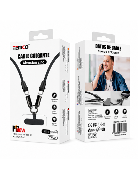 CABLE COLGANTE 1.2M C-C 60W YWL21 TEMCO