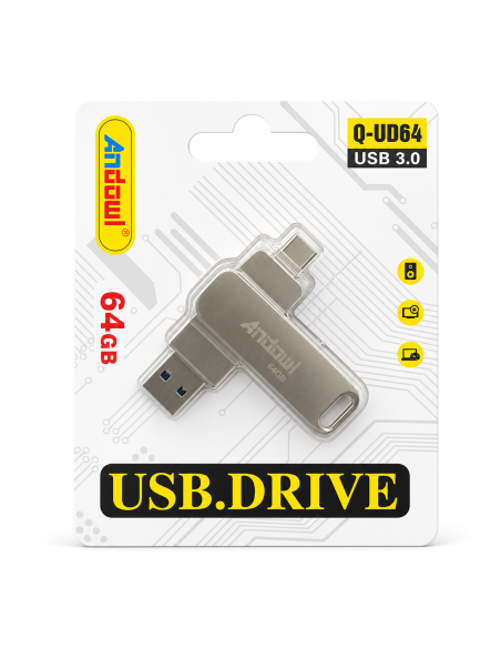 PEN USB/TIPO C 64GB ANDOWL *MAD*