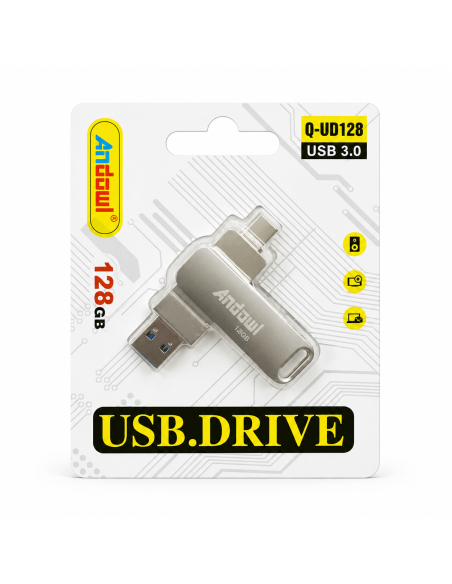 PEN USB/TIPO C 128GB ANDOWL *MAD*