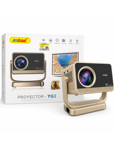 Mini Proyector Andowl YG2 8K Ultra HD LED Dorado