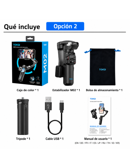 Estabilizador 3 ejes TEMCO TOKQI M02 con control remoto