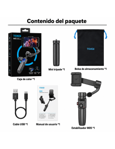 Estabilizador 3 Ejes TOKQI M05 con Control Remoto 2