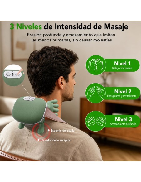 Masajeador cuello hombros TEMCO calor infrarrojos 4D