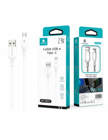 CABLE TIPO C 2.4A BLANCO HP-10012 HOPECOM