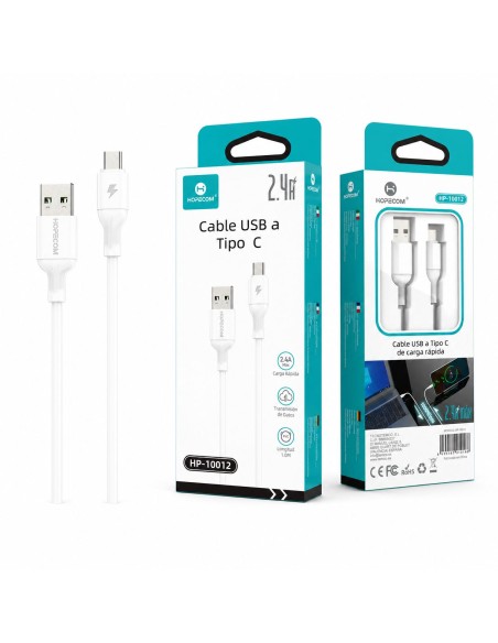 CABLE TIPO C 2.4A BLANCO HP-10012 HOPECOM