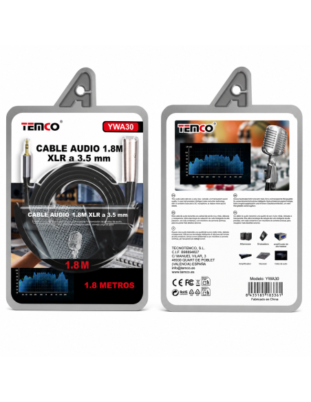 CABLE AUDIO XLR A 3.5MM YWA30 TEMCO