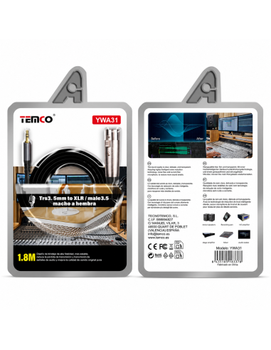 CABLE AUDIO TRS TO XLR/MALE YWA31 TEMCO