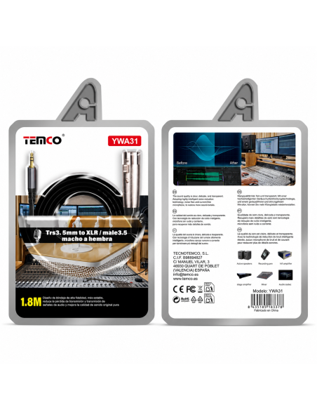 CABLE AUDIO TRS TO XLR/MALE YWA31 TEMCO