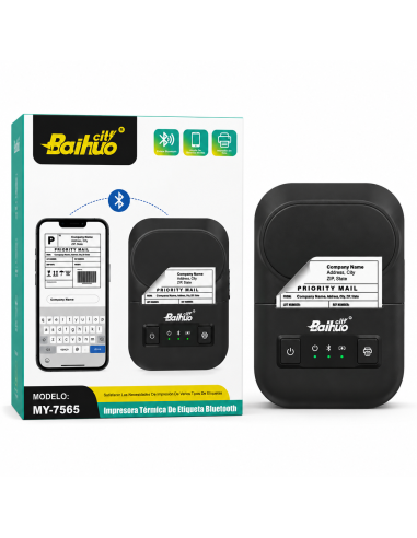 Impresora térmica de etiquetas Bluetooth MY-7565