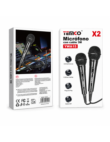 MICROFONO CON CABLE 3M YWA15