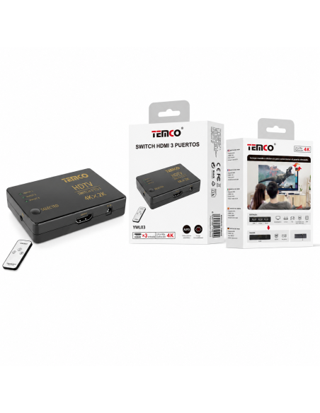 SWITCH HDMI 3 PUERTOS YWL03 TEMCO