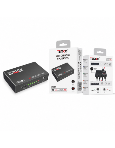SWITCH HDMI 4 PUERTOS YWL04 TEMCO