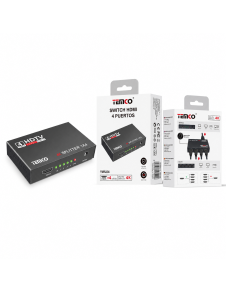SWITCH HDMI 4 PUERTOS YWL04 TEMCO