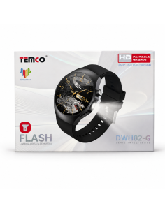 Smartwatch TEMCO DWH82-G pantalla 1.46" | Negro y plata