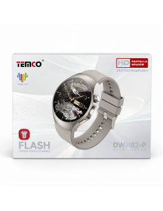 Smartwatch TEMCO DWH82-G pantalla 1.46" | Negro y plata 2