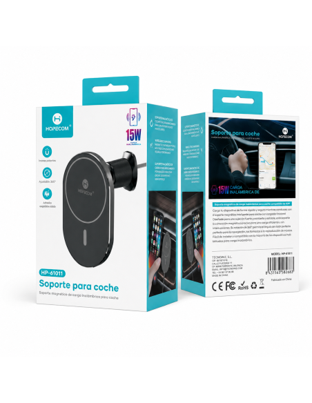 Cargador coche inalámbrico 15W HOPECOM HP-61012