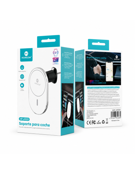 Cargador coche inalámbrico 15W HOPECOM HP-61012
