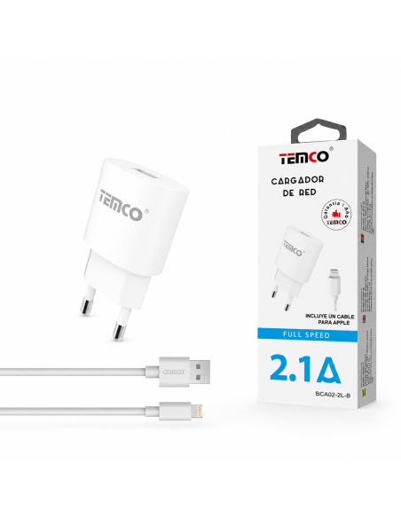 CARGADOR IOS 2.1A BCA02-2L-B TEMCO