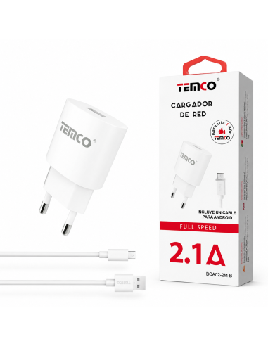 CARGADOR V8 2.1A BCA02-2M-B TEMCO