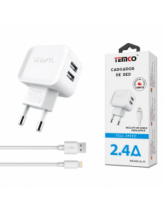 CARGADOR IOS 2.4A BCA03-2L-B  TEMCO