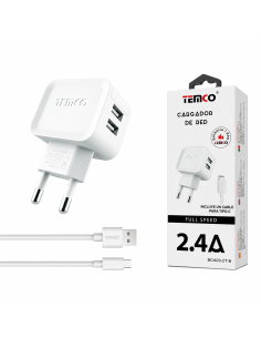 CARGADOR TYPE C 2.4A BCA03-2T-B TEMCO