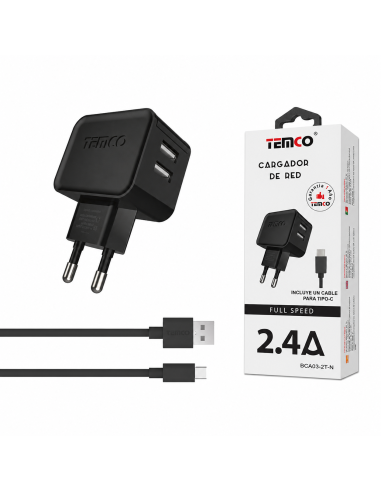 CARGADOR TYPE C 2.4A  BCA03-2T-N TEMCO