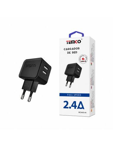 CARGADOR 2.4A BCA03-N TEMCO