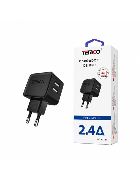 CARGADOR 2.4A BCA03-N TEMCO