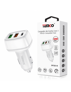 CARGADOR DE COCHE 3 EN 1 BPQ03-B TEMCO