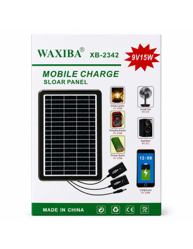 PLACA SOLAR 9V15W XB-2342 WAXIBA