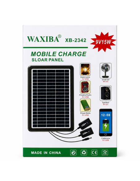 PLACA SOLAR 9V15W XB-2342 WAXIBA