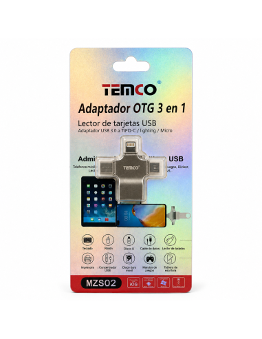 ADAPTADOR OTG 3EN1 MZS02 TEMCO