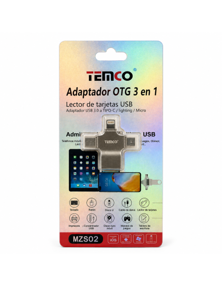 ADAPTADOR OTG 3EN1 MZS02 TEMCO